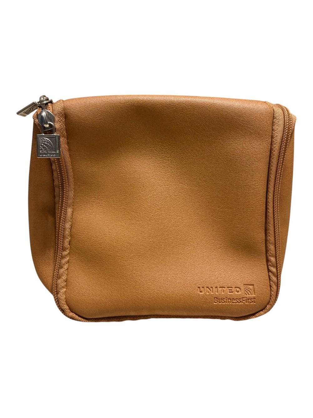 United Airlines BusinessFirst Brown Travel Toiletry Amenity Bag